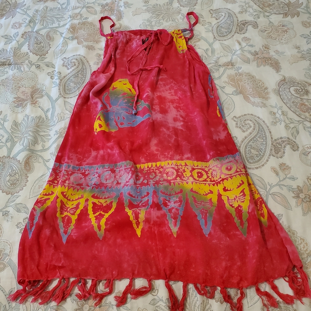 NWOT Urban Renewal Urban Outfitters fringed beach dress & bathsuit coverup